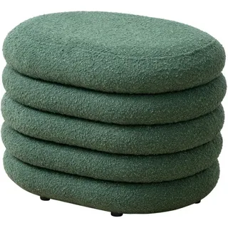 Svita Blossom S Hocker mit Stauraum Sitzhocker Ottomane Boucle-Polster Dunkelgrün