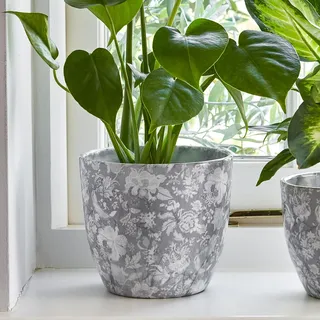 Ivyline Pflanzgefäß, Keramik, Vintage-Grau, 17 x 17 cm