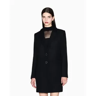 A|X Armani Exchange für Damen. XW000716AF16206UC001 Schwarzer Caban-Mantel (S), Lässig, Wolle