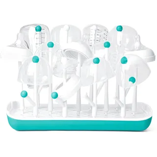 Termichy Trockenständer Babyflaschen, Abtropfgestell für Babyflaschen, Flaschen, Saugern, Bechern und Babyflaschen Zubehör, BPA-frei (Blau&Weiß)