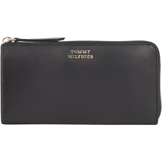 Tommy Hilfiger Damen Portemonnaie Hilfiger Leather Lrg Za Groß, Schwarz (Black), Einheitsgröße