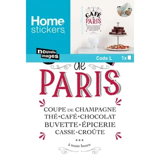 DRAEGER PARIS 1886 Transfer-Sticker "Café de Paris", mehrfarbig – dekorativer Aufkleber aus Papier für Wände, Türen, Möbel – geeignet auf glatten Oberflächen: Lackierung, Metall, Glas – hergestellt in