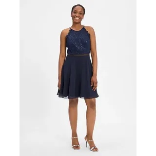 Vera Mont Cocktailkleid Pailletten Blau 34