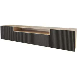 altdecor Noa-2-W Lowboard 200x40x41 cm Schwarz/Eiche Artisan Holzwerkstoff