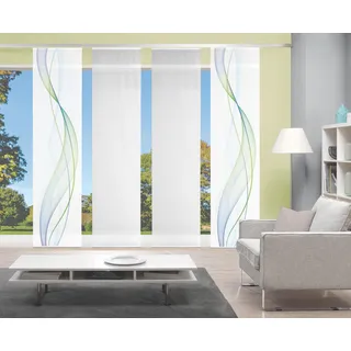 VISION S Schiebegardine »4ER SET HEIGHTS« Paneelwagen 4 Stk. tlg. HxB: 260x60, Schiebevorhang 4er Set Digitaldruck, blau