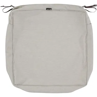 CLASSIC ACCESSORIES Montlake Wasserabweisender Outdoor-Sitzkissen-Bezug, 63,5 x 63,5 x 12,7 cm, Terrassenmöbel-Kissenbezug, Terrassenmöbel-Kissenbezüge, Grau meliert