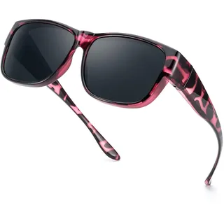 LVIOE Polarisierte Sonnebrille Damen Katzenauge Rahmen, Groß