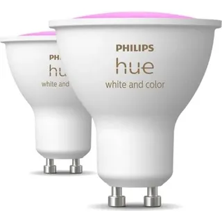 Philips Hue White & Color Ambiance LED Lampe, GU10, 2er Pack, Dimmbar, Große Farbpalette - Bunt