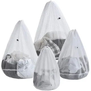 ARZASGO Mesh Wäschesäcke, 4 Pack Heavy Duty Drawstring Wäsche waschen Taschen für Delikatessen, Kleidung, Dessous, Socken, BHs und Baby-Kleidung