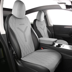 SOBONITO Model Y Auto-Sitzbezüge Set,Nur für Tesla passen,Schwere Tiefe Wildleder Auto-Sitzschoner,Auto-Schonbezüge (Dark Gray, ModelY)