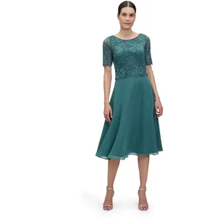 Vera Mont Cocktailkleid mit Spitze Grün/Schwarz 44