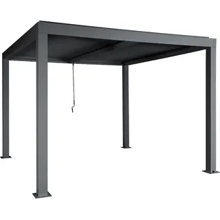 Mendler Gartenpavillon 3 x 3 m inkl. 4 Seitenteile Grau