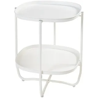 [en.casa] Tabletttisch Sandefjord Stahl 57,5x46x46 cm Weiß