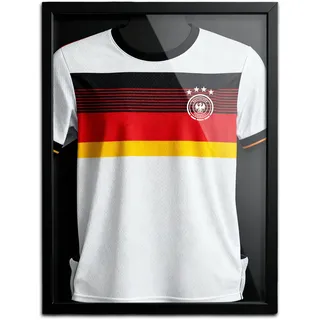 Avalo Trikotrahmen - Trikot Rahmen für Fußball Trikot - 3D Objektrahmen - 60x80 cm - Schwarz - Deep Frame - Bilderrahmen für Trikots