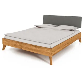 byoak Greg Bett MIT Gepolstertem Kopfteil Wildeiche , Holz , Echtholz,Wildeiche , 100x220 cm , Schlafzimmer, Betten