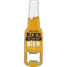 GRUSS & CO Flaschenöffner Motiv "Nach dem Bier ist vor dem Bier" | lustige Flaschenöffner mit Magnet | Männergeschenk, Partygeschenk | 48596