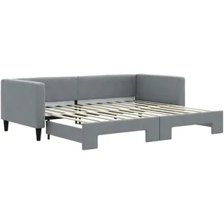 vidaXL Tagesbett Ausziehbar Hellgrau 90x200 cm Stoff - Grau