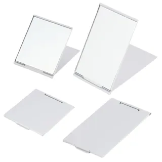 Lunpoem 4 PCS Taschenspiegel Klappbar Ultradünn in 8,5x5cm und 7x6cm, Reisespiegel mit Flipcover, Ultradünner Langlebiger Makeup-Spiegel mit Aluminiumschale, Tragbarer Spiegel für Kosmetik unterwegs