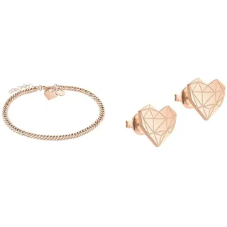 Liebeskind Fußkette LJ-0860-A-25 IP Roségold & Damen-Ohrstecker Edelstahl LJ-0309-E-11