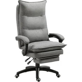 Vinsetto Bürostuhl massage, Chefsessel mit Massagefunktion, Gaming Stuhl, höhenverstellbarer, ergonomischer Drehstuhl, Massage Sessel, Nylon, Grau, 70 x 62 x 120-130 cm - Grau