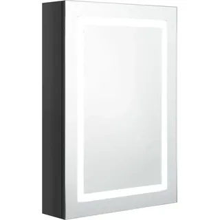 vidaXL LED-Spiegelschrank fürs Bad Glänzend Schwarz 50x13x70 cm - Schwarz