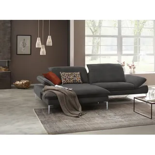 W.Schillig Eckcouch Leder 3-Sitzer Grau