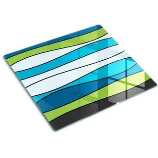 Tulup Glasplatte 60x52 cm Farbige Streifen , Multicolor , Glas , 60x0.4x52 cm , Küchen, Küchenelektrogeräte, Herde, Herdabdeckplatten