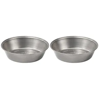 Thous Winds Edelstahl Tiefer Teller, 2er-Set Camping Geschirr Speiseteller, Outdoor Edelstahl Teller Rund, Leichte Robuster Essteller Picknick Teller für Camping, Wandern, Küch - Retro Silber