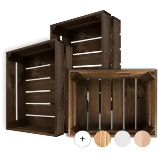 Creative Deco Holzkiste Wenge | Kiste Holz | 40 x 30 x 15 cm | Geschliffen | Obstkiste Deko Weinkisten Apfelkiste | Perfekt als Holzbox Geschenkbox Spielzeugkiste Aufbewahrungskiste Osterdeko