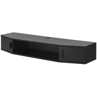 [en.casa] Tørring TV-Wandregal 110x17,5x30 cm Schwarz Spanplatte