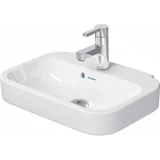 Duravit Handwaschbecken 50cm Happy D.2 mit Überlauf, mit Hahnlochbank, 1 Hahnloch, 0709500000 - Weiß