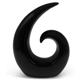 FeinKnick Stilvolle Skulptur aus Keramik - Moderne Dekoration in Schwarz - Deko Spirale 20 cm hoch