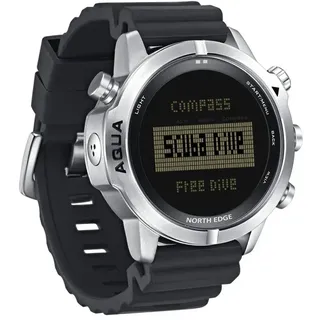 North Edge Aqua Freedive Multi-sport 10 Atm Tauchcomputer - Black Steel - One Size