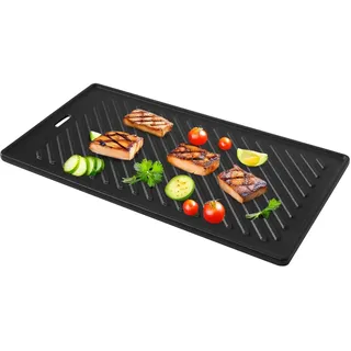 45 x 24cm Wendeplatte für alle RÖSLE VIDERO G2-, G3-, G4- und G6-Modelle (ab Modelljahr 2021), Universal Gusseisen Grillplatte Zubehö Ersatzteiler, 1 Stück
