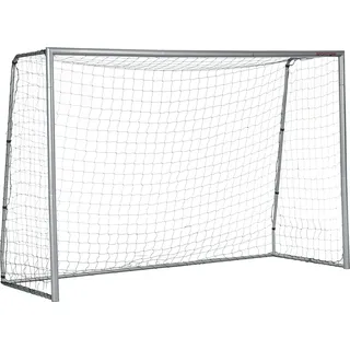 HOMCOM Fußballtor mit PE-Netzgewebe, Fußball-Tor für Kinder und Erwachsene, 300 x 120 x 200 cm, Stahl, PE, für Garten, Fußballtraining, Grau - Grau