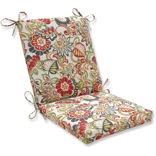 Pillow Perfect Sitzkissen für drinnen und draußen, modernes Blumenmuster, quadratisch, Mehrfarbig