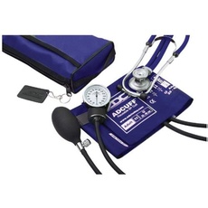 ADC Taschen-Aneroid-/Stethoskop-Set für Erwachsene ADC Pro's Combo II SR mit Blutdruckmessgerät Prosphyg 768 und Stethoskop Adscope Sprague 641 und passender Nylon-Transporttasche, königsblau