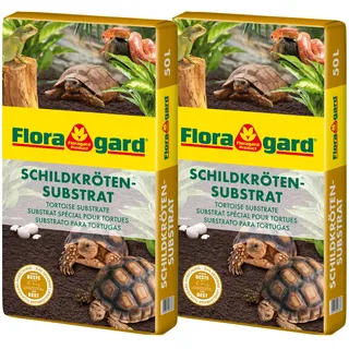 Floragard Schildkrötensubstrat 2x50l - natürliche Einstreu ohne Dünger - für Landschildkröten u. andere Reptilien - für Frühbeet, Überwinterung und für Terrarien - 100l