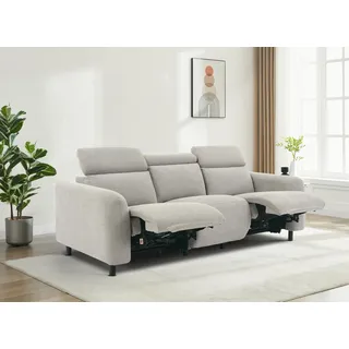 OTTO home "SKAANE Struktur-Sofa, 229 cm, manuelle-u. elektrische Relaxfunktion", Relax-Funktion in 2 Sitzen, Kopfteilverstellung, Federkernpolsterung,