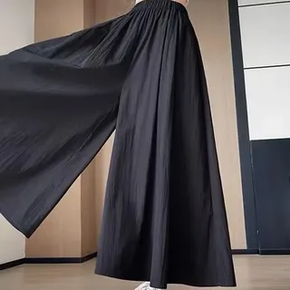 PETSTIBLE Damenhose, dünne, hohe Taille, Eisseide, weites Bein, Rock-Hose, halblang, für den Sommer, bequem zu tragen