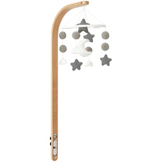 Snuz Mobile - Soft Baby Cot Mobile for SnuzPod and SnuzKot with Stars, Moon and Clouds Design - Natural