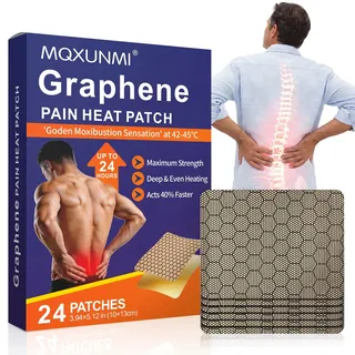 MQXUNMI 24Pcs Graphen Wärmepflaster, Schmerzlinderung Pflaster für Rücken Nacken Schultern Knie Patch, langanhaltende Wärme, tägliche Wärmeanwendung für Körperpflege, Entzündungsreduzierung