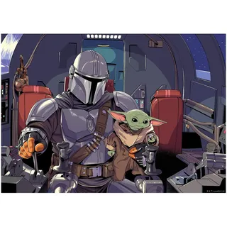 KOMAR Bild »Mandalorian The Child Cockpit« Disney Star Wars 1 Stk. tlg. Wandbild, zur Dekoration, im Kinderzimmer | ohne Rahmen, bunt