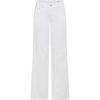 5-Pocket-Jeans HERRLICHER "Edna Denim White Stretch", Damen, Gr. 28, Länge 30, weiß (silk), Denim/Jeans, Obermaterial: 97% Baumwolle, 3% Elasthan, unifarben, bootcut fit lang, Jeans 5-Pocket-Jeans, im Flared Fit