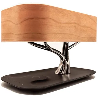 Zaigon Nachttischlampe mit Bluetooth-Lautsprecher - touch dimmbar - Nachttischleuchte mit Schlafmodus + Wireless Charger - Designer Tischlampe – LED – Tischlampe - Deko Schlafzimmer