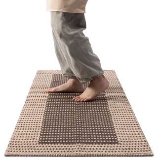 HOMELEVEL Küchenteppich waschbar rutschfest - Küchenläufer 60x180cm - Beige