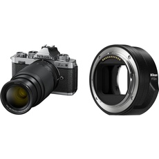 Nikon Z fc KIT Z DX 16-50 mm 1:3.5-6.3 VR (SE) + Z DX 50-250 mm 1:4.5-6.3 VR (20.9 MP, OLED-Sucher mit 2.36 Mill. Bildpunkten + NIKON FTZ II (Adapter für F-Mount Objektive auf Z-Mount Kameras)