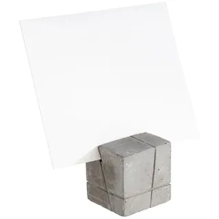 APS 71493 4er-Set Kartenhalter, Fotohalter, inkl. 15 weißen und 15 schwarzen Beschriftungskarten, 3 x 3 x 3 cm, Beton