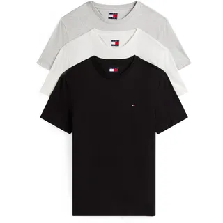 Tommy Hilfiger Tommy Jeans Herren, 3er PACK T-Shirts Kurzarm aus Baumwolle, Mehrfarbig (Black/Lt Grey Htr/Ecru), XXL