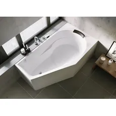 RIHO Yukon Eck-Badewanne, PlugPlay-Variante, 1-Sitzer, 160x90x62cm, 175 Liter, weiß, B00, Ausführung: Version links